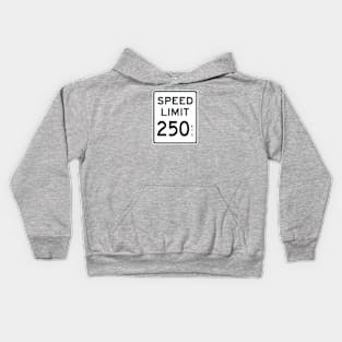 SPEED LIMIT 250 KTS - Aviation Road Sign Kids Hoodie